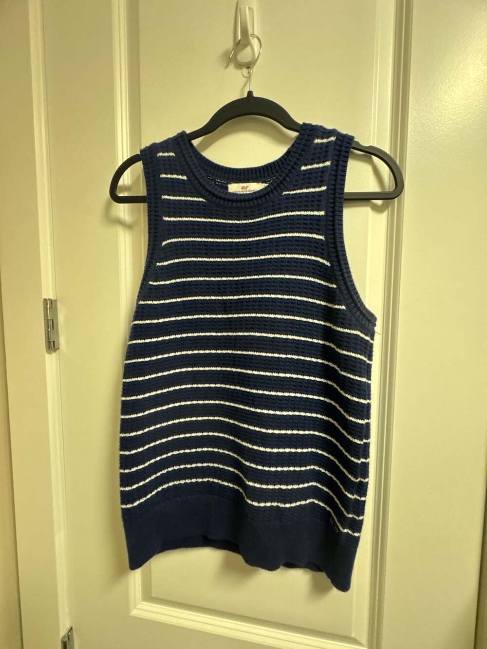 Vineyard Vines Navy and White Striped Knit Tank Top, Size S
